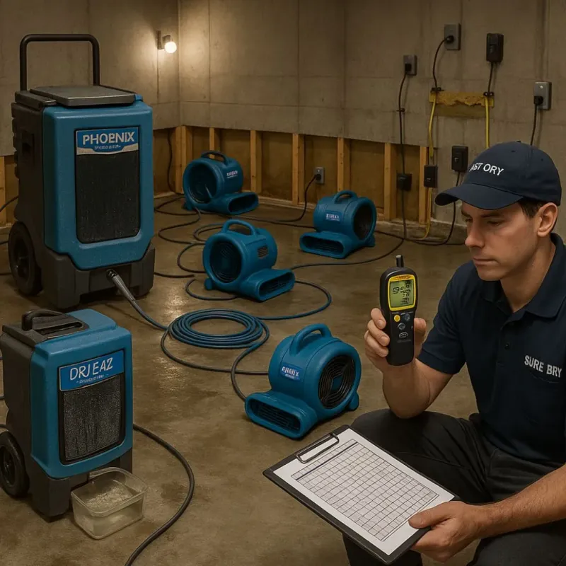 Structural Drying and Dehumidification process in Atco, NJ